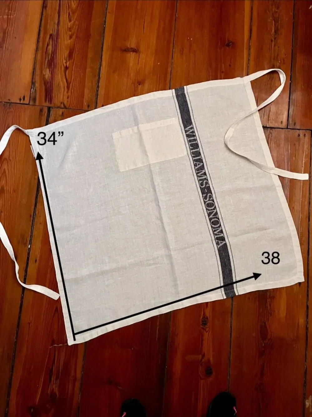Vintage Williams Sonoma Madison Classic Linen Bistro-Style Waist Apron RARE
